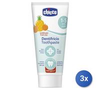 3X Chicco Dentifrice 50 Ml. 1-5 Ans Tous Fruits