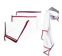 3x Chiffon Microfibre Vitre Professionnel 60x40cm - Torchon Microfibre Épais & Absorbant pour Verres à Vin, Vaisselle et Fenêtres - Chiffon Vitre Sans Trace, Finition Rouge Élégante, Qualité Hôtelière