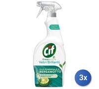 3X Cif Vitres 650 Ml. Déclencheur Vert Berga Fabriqué En France