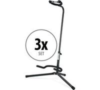 3x Classic Cantabile GS-30 BK Support pour guitare Noir Noir G