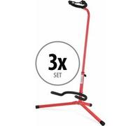3x Classic Cantabile GS-30 RD Support pour guitare Rouge Rouge