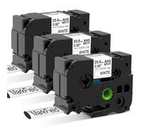 3x Compatible avec Brother P-touch Heat Shrink Tube HS HSe-251 23.6mm Ruban | MarkField Thermorétractable Étiquette HS HSe251 23.6mm Gaine Thermo-Retractable pour PT-E500 E800W D600 P700BT Noir sur Blanc