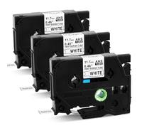 3x Compatible avec Brother P-touch Thermorétractable HSe-231 11.7mm Ruban | MarkField Heat Shrink Tube Etiquette HS HSe231 11.7mm Gaine Thermo-Retractable pour PT-E110 E300 E500 E550WVP Noir sur Blanc