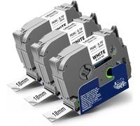 3x Compatible Label Tape 18 mm for TZe-FX241 Flexible Laminated Black on White TZ-FX241 TZeFX241 Flexitape for P-touch PT-D400 PT-P710BT PT-P750W D450VP P700 H500 P900