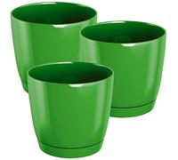 3x Couleur de fleurs en plastique rond Coubi rond p en couleur vert olive Couleur 12 (long) x 12 (largeur) x 11 (hauteur) cm