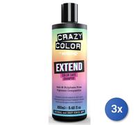 3x Crazy Color Shampooing 250 Ml. Extend Save Couleur Rainbo Fabriqué en Italie