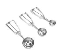 3X Cuillère à biscuits, cuillère à glace en acier inoxydable 304, poignée antidérapante, adaptée aux cupcakes, glaces, muffins, boulettes de viande et boules de melon