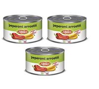 3x D'Amico Peperoni Arrostiti Interi e Spellati Piments rôtis entiers et pelés Frais Transformé 400g