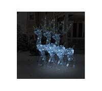 vidaXL Décorations de Noël de renne Acrylique 3 pcs 120 cm Blanc froid