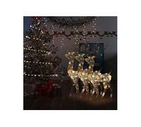 vidaXL 3x Décorations de Noël de Renne Ornement de Noël Rennes Lumineux Décoration de Fête Maison Intérieur Acrylique 120 cm Multicolore Multicolore G