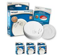 3x détecteur de fumée Nemaxx FL2 - détecteur de fumée de qualité et selon la norme EN 14604 Avec la technologie photoélectrique sensible + 3x Nemaxx NX1 patin auto adhésive pour détécteur de fumée