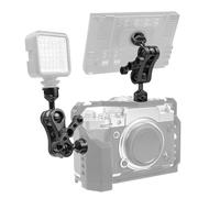 3X Double 1/4 Adaptateur de TêTe de Boule Bras Magique Pince de Crabe 3/8 Montage Moniteur de Champ de LumièRe Support de Support de CaméRa - Noir
