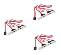 3X Double Port SATA Serial Cable To ESATA Bracket Adapter