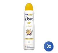 3X Dove Déodorant Spray 150 Ml. Go Fresh Passion Fruit