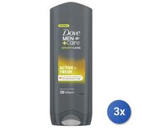 3x Dove Gel Douche 3En1 250 Ml. Homme Sportif Actif