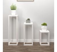 3x Ensemble de Supports pour Plantes Blanc Bois de Pin Massif Fleurs vidaXL