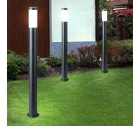 3x Extérieur Stand Lampes Inox Colonnes Terrasse Éclairage Parc Support Lumières
