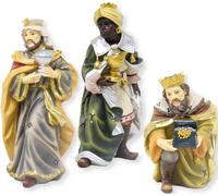 3x FADEDA Rois Mages / hauteur:7 cm / peints à la main / figurines de crèche détaillées - Noël Décoration de table Accessoires de crèche