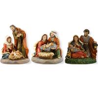 3x FADEDA Sainte Famille, bloc de crèche / hauteur:6 cm / peint à la main / figurines de crèche détaillées - Noël Table Décoration Accessoires de crèche
