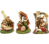 3x FADEDA Sainte Famille, bloc de crèche / hauteur:8 cm / peint à la main / figurines de crèche détaillées - Noël Table Décoration Accessoires de crèche