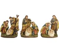 3x FADEDA Sainte Famille, bloc de crèche / hauteur:9 cm / peint à la main / figurines de crèche détaillées - Noël Table Décoration Accessoires de crèche
