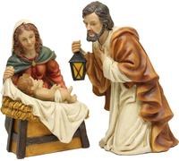 3x FADEDA Sainte Famille / hauteur:10 cm / peint à la main / figurines de crèche détaillées - Noël Décoration de table Accessoires de crèche