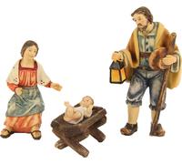 3x FADEDA Sainte Famille / Hauteur:12 cm / peint à la main / figurines de crèche détaillées - Noël Décoration de table Accessoires de crèche