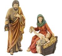 3x FADEDA Sainte Famille / hauteur:15 cm / peint à la main / figurines de crèche détaillées - Noël Décoration de table Accessoires de crèche