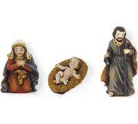 3x FADEDA Sainte Famille / Hauteur:5 cm / peint à la main / figurines de crèche détaillées - Noël Décoration de table Accessoires de crèche