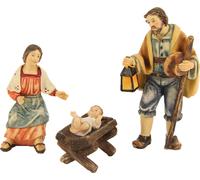 3x FADEDA Sainte Famille / Hauteur:8 cm / peint à la main / figurines de crèche détaillées - Noël Décoration de table Accessoires de crèche