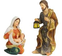 3x FADEDA Sainte Famille / Hauteur:9 cm / peint à la main / figurines de crèche détaillées - Noël Décoration de table Accessoires de crèche