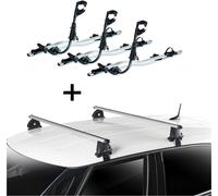 3x Fast Rider Alu porte-vélos + barres de toit VDP EVO ALU compatibles avec Ford Escort 4 portes 1990-1999