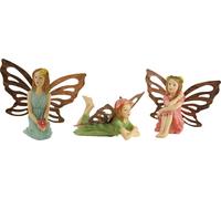 3x Fées FADEDA avec ailes en métal, enfichables / hauteur:7 cm / peintes à la main / figurines de crèche détaillées - Noël Table Décoration Accessoires de crèche
