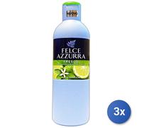 3X Felce Azzurra Fraîche Bergamote Et Fleurs De Cèdre 650 Ml Gel Douche
