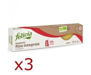 3x Felicia Spaghetti Pâte Avec Farine de Riz Bio sans Gluten Végétalien