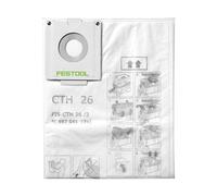 3x Festool Sicherheitsfiltersack Fis-Cth 26, Double Couche, Degré de Poussière H