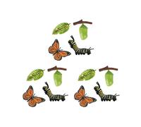 3X Figurine de Cycle de Vie de Simulation D'un Cycle de Croissance de Papillon Monarque Insecte Animaux Biologie Éducative Science Jouet