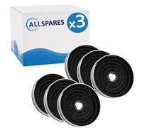 3x Filtre à charbon (2pcs) compatible avec Indesit H562... / H572... / H592...