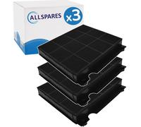 3x Filtre à charbon compatible avec Continental Edison CEHC60IX / CEHC90IX / PDVE90