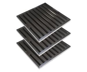 3x Filtre choc 495x495x25mm avec poignées pour hotte pro (Type B)