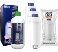 3x filtres à eau de rechange + Delonghi 500ml ecoDecalk détartrant de Wesper compatible avec DeLonghi ECAM 45.366.B