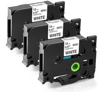 3x Fimax TZe-231 Ruban Compatible avec TZ Tze231 Brother P-touch Tape Cassette Etiqueteuse 12mm 0.47 laminated White,pour Etiquette Brother P touch PT-H110LB PT-H107 H100R E100 E200 D410 D210 H105