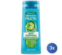 3x Fructis Shampooing 250 Ml. Shampooing Antipelliculaire Citrus D