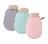 3x Gant Exfoliant Corps, Corps Et Visage Femme Et Homme, Nettoie Et Purifie La Peau Et Élimine Les Cellules Mortes