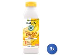 3x Garnier Baume Pour Cheveux Fructis Cheveux Food Banana Nourrissante, 350 ML