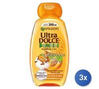 3x Garnier Ultradolce Bambini Shampoo 2 En 1 Extrait D’Abricot Et Coton