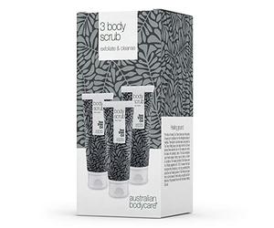 3x gommage corporel 200ml à l'huile de tea tree | Contre les boutons, la peau impure, les poils incarnés, la kératose pilaire et la peau de fraise | 100% naturel et vegan