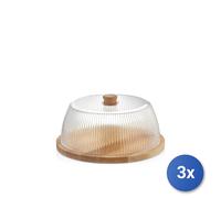 3X H&H Porte Gâteau Lignes Rayées Cm. 24