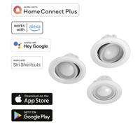 3X Hama WiFi LED Spot De Plafond 5W / 32W WLAN Encastré Avec Commande Vocale