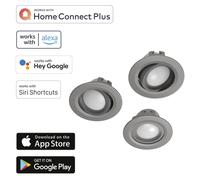 3X Hama WiFi LED Spots Encastrés 5W / 32W Nickel WLAN Commande Par Application